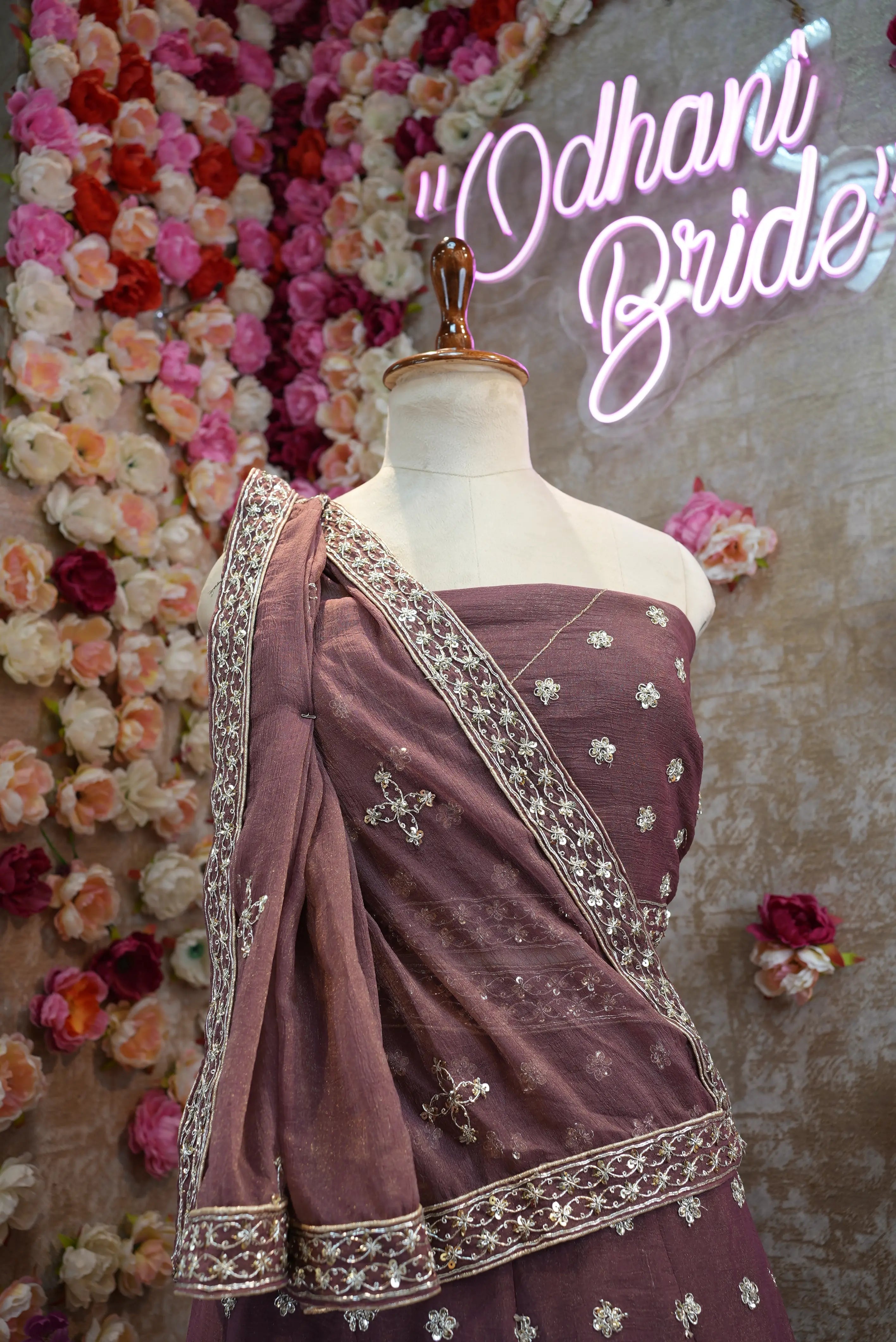 Mosam fabric Sequence dori work heavy lehenga with heavy dupatta (UNSTITCHED)