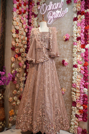 Crape fabric sequence  embroidery with net dupatta & heavy blouse ##LC012