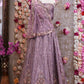 Crape fabric sequence  embroidery with net dupatta & heavy blouse ##LC012