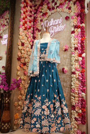Modal Satin fabric, Sequence embrodry with jal work lehenga & blouse ##LC013