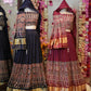 TREDITIONAL MODAL GAJJI SILK FABRIC LEHENGA WITH AJARAK PRINT & DUPPATA (WITH BLOUSE)   ##LC056