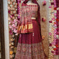 TREDITIONAL MODAL GAJJI SILK FABRIC LEHENGA WITH AJARAK PRINT & DUPPATA (WITH BLOUSE)   ##LC056