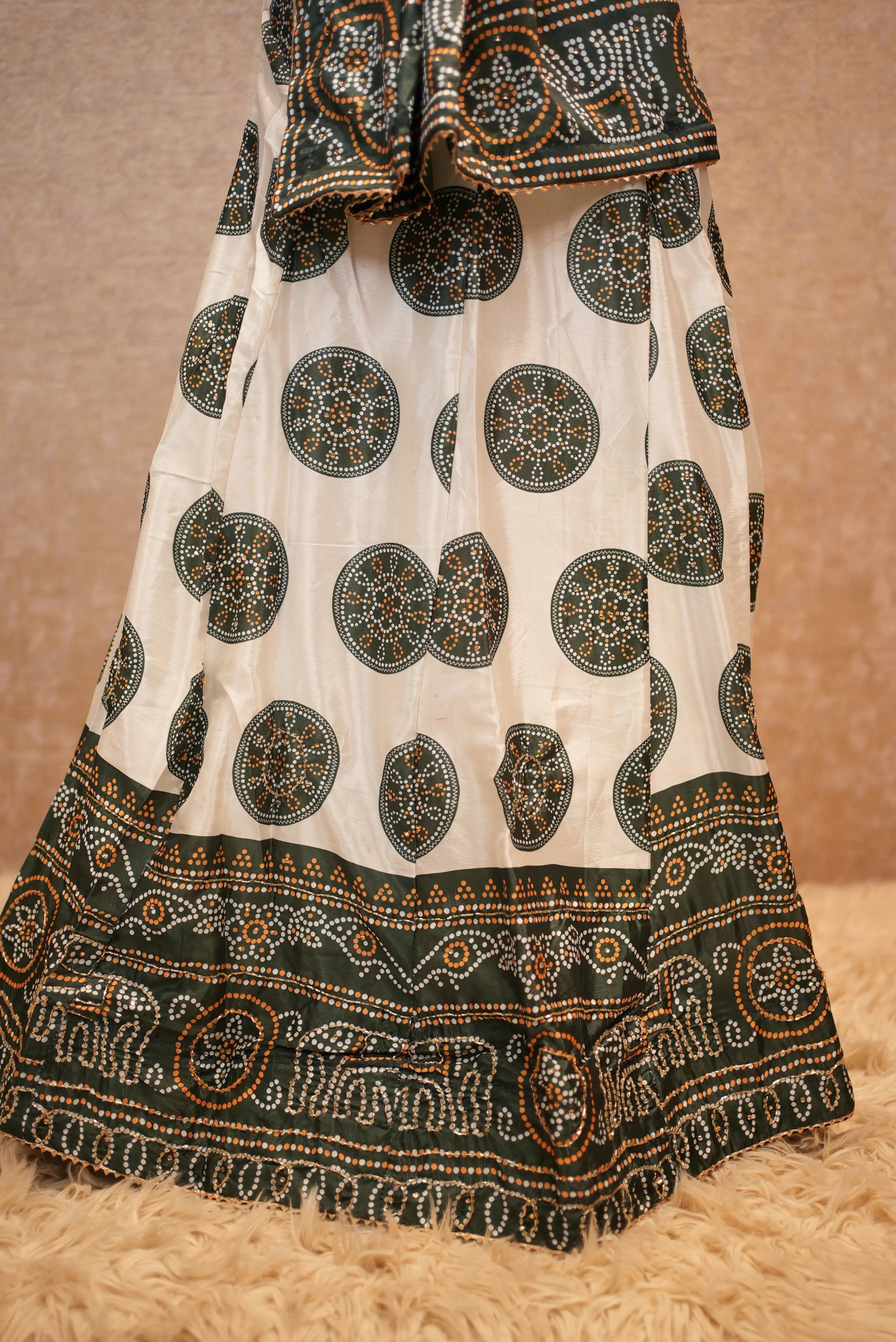 Elegant Bandhani Print Lehenga Set with Dupatta