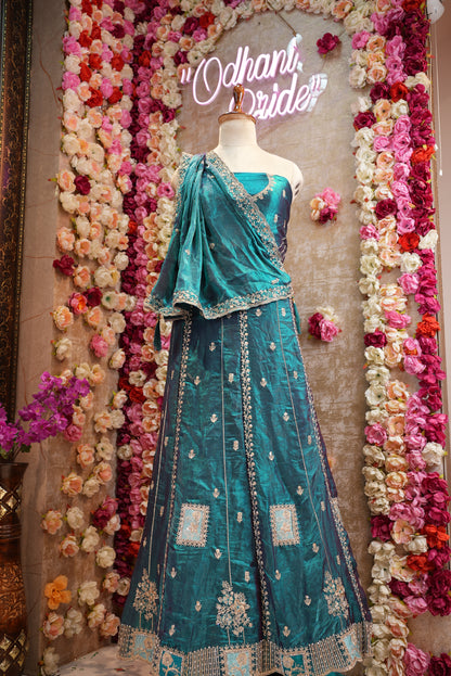 Fand fabric  embroidery sequence work with heavy lehenga & blouse ##LC015