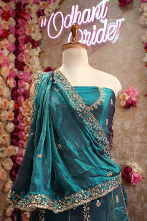 Fand fabric  embroidery sequence work with heavy lehenga & blouse ##LC015