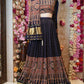 TREDITIONAL MODAL GAJJI SILK FABRIC LEHENGA WITH AJARAK PRINT & DUPPATA (WITH BLOUSE)   ##LC056