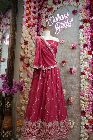 Viskos tissue fabric  embroidery sequence lehenga with heavy blouse & dupatta ##LC019