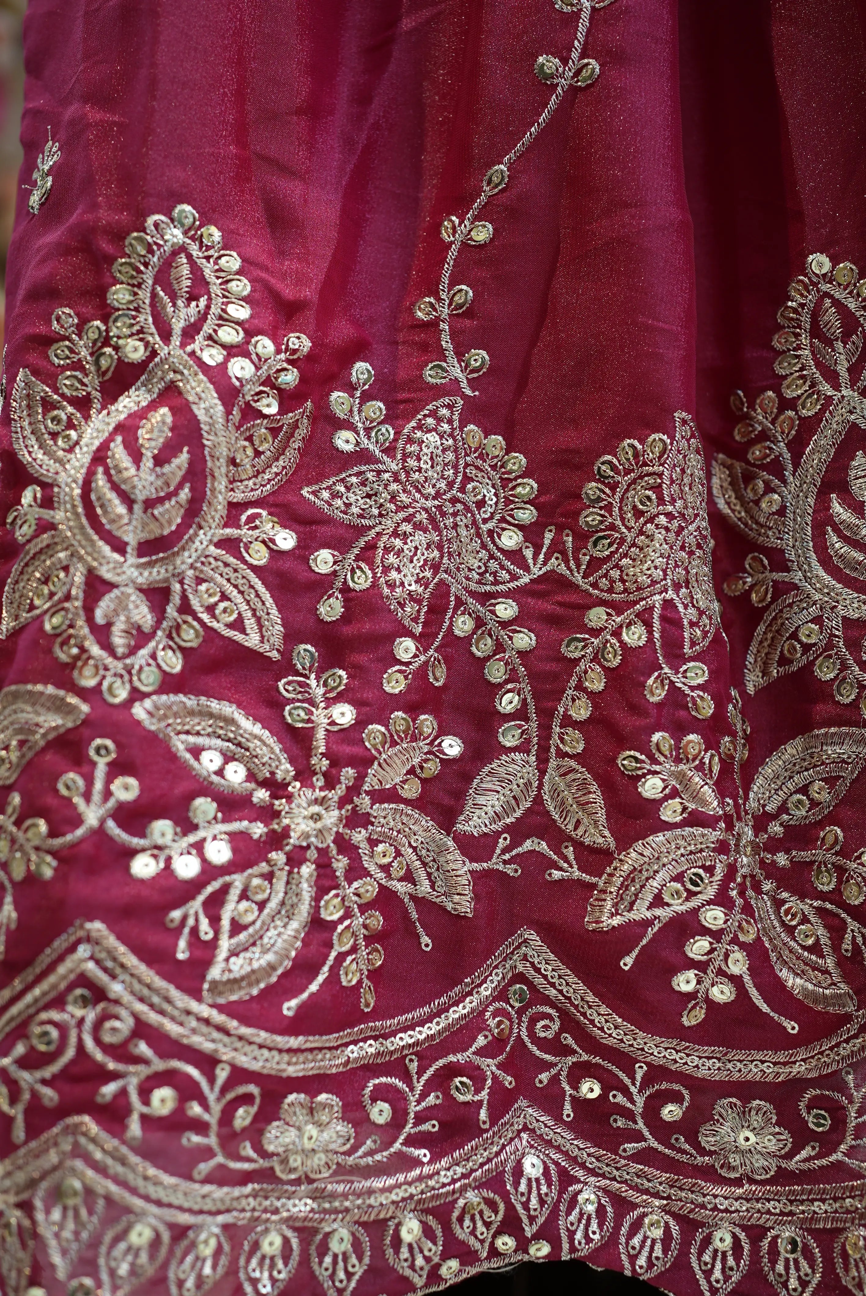 Viscose Tissue Lehenga with Embroidery & Sequence (UNSTITCHED)