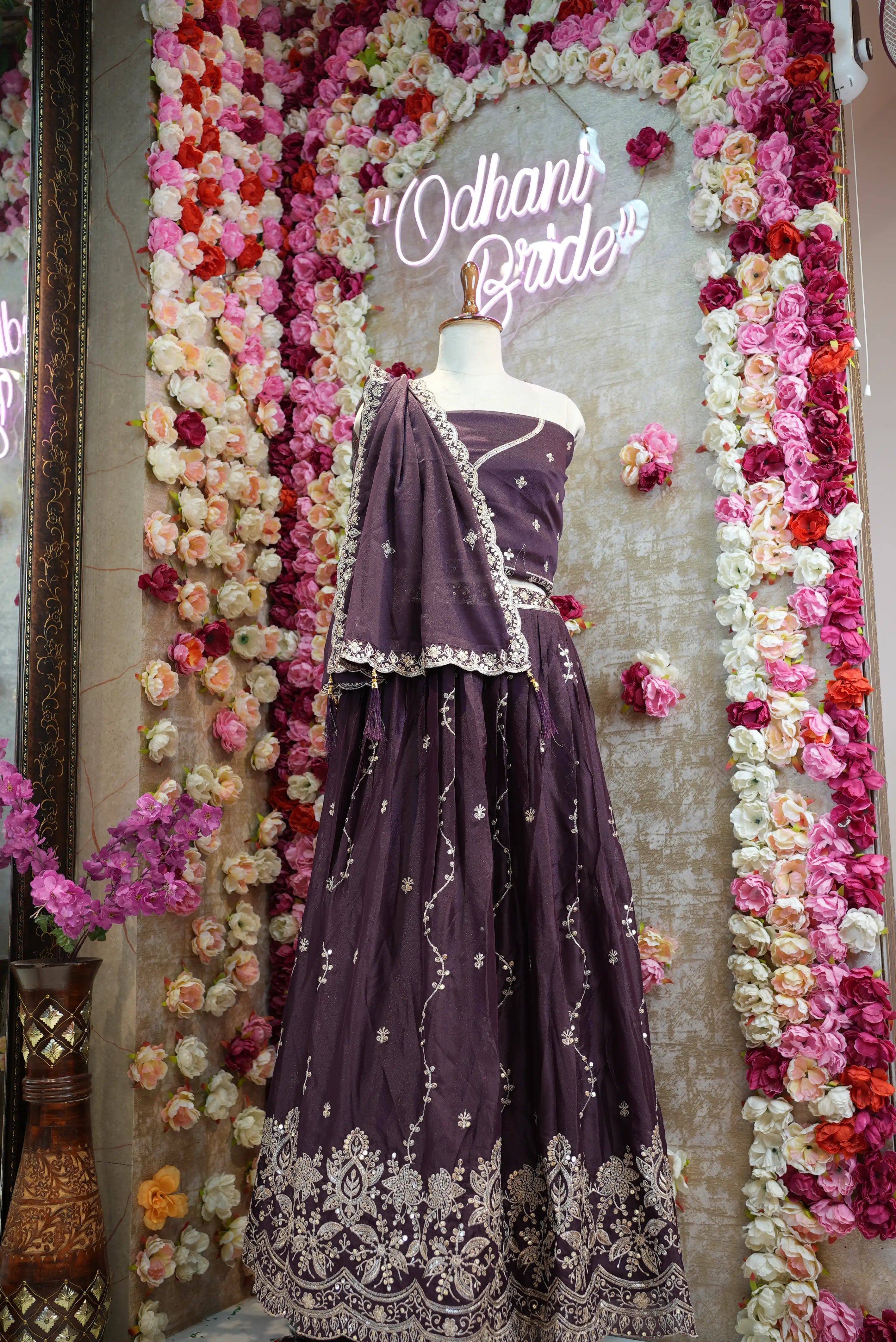 Viscose Tissue Lehenga with Embroidery & Sequence (UNSTITCHED)