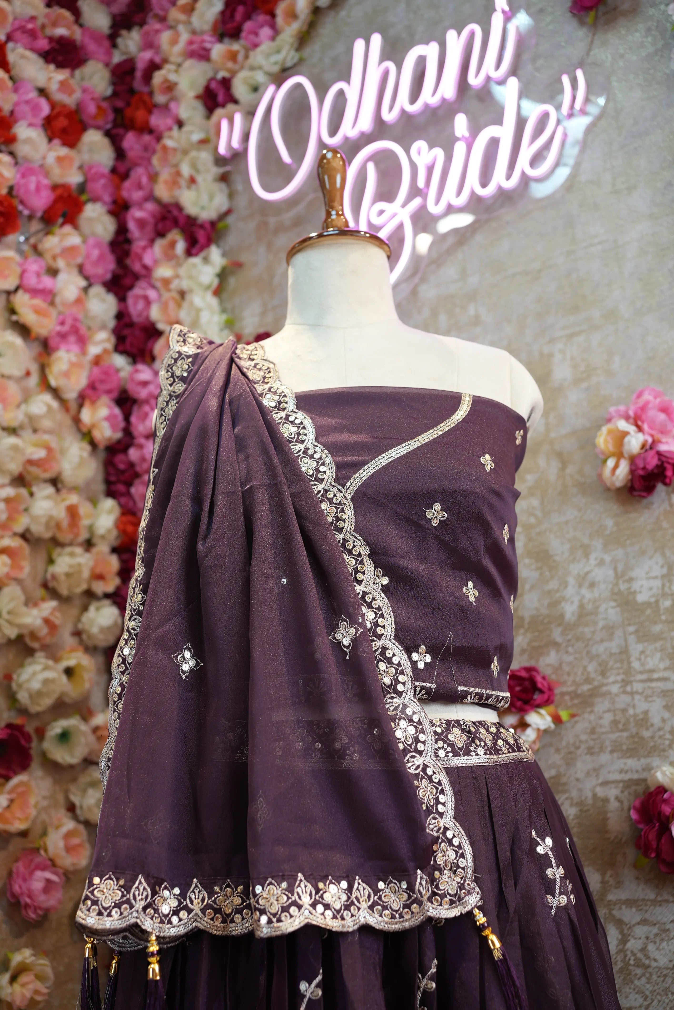 Viscose Tissue Lehenga with Embroidery & Sequence (UNSTITCHED)