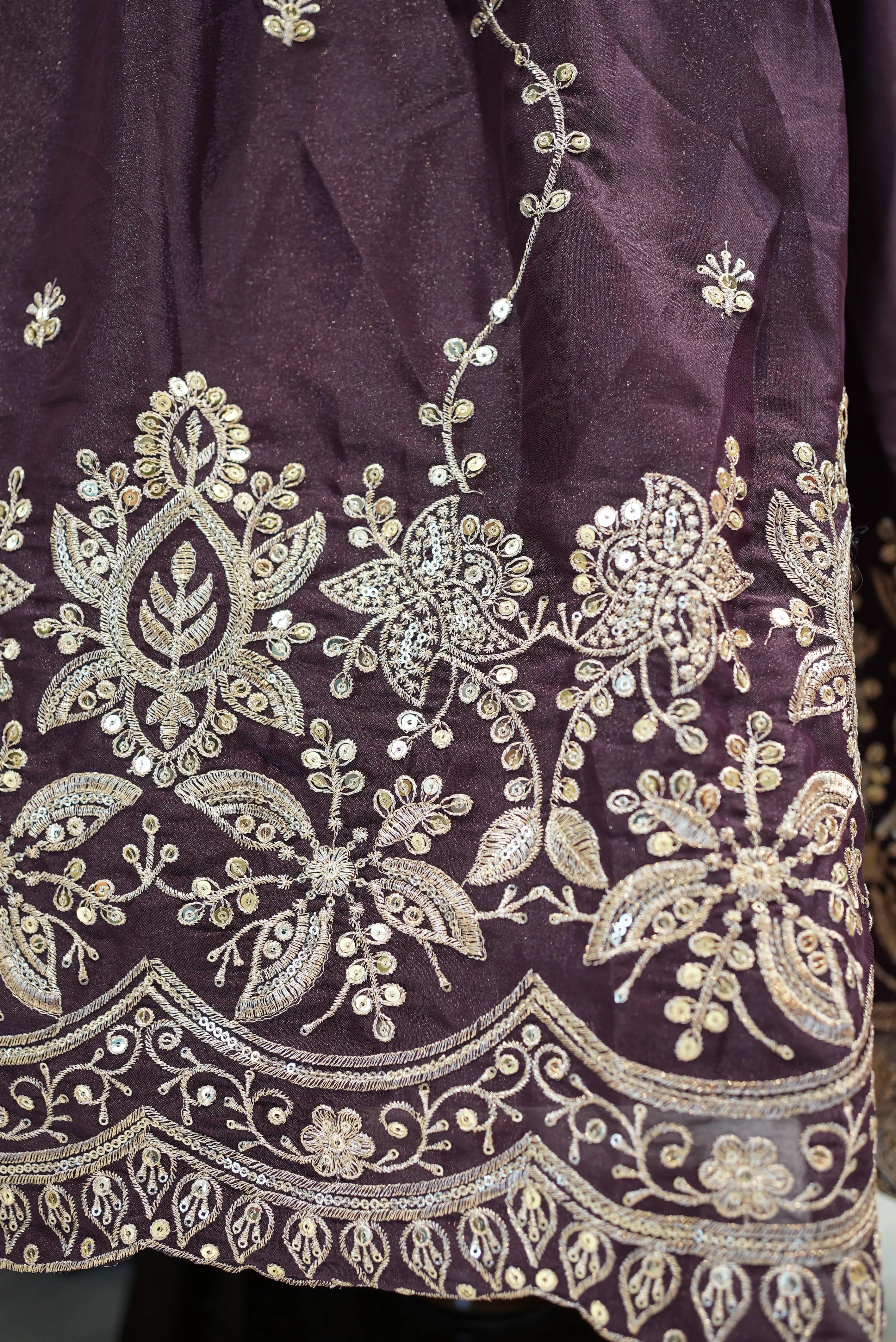 Viscose Tissue Lehenga with Embroidery & Sequence (UNSTITCHED)