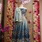 Mirror sequence  embroidery work lehenga with zero to  hundred colour tone ##LC016