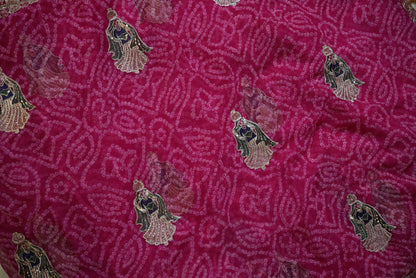 TRADITIONAL BANDHANI DESIGN SAREE WITH PANIHARI PATTERN (WITH BLOUSE) ##SR464
