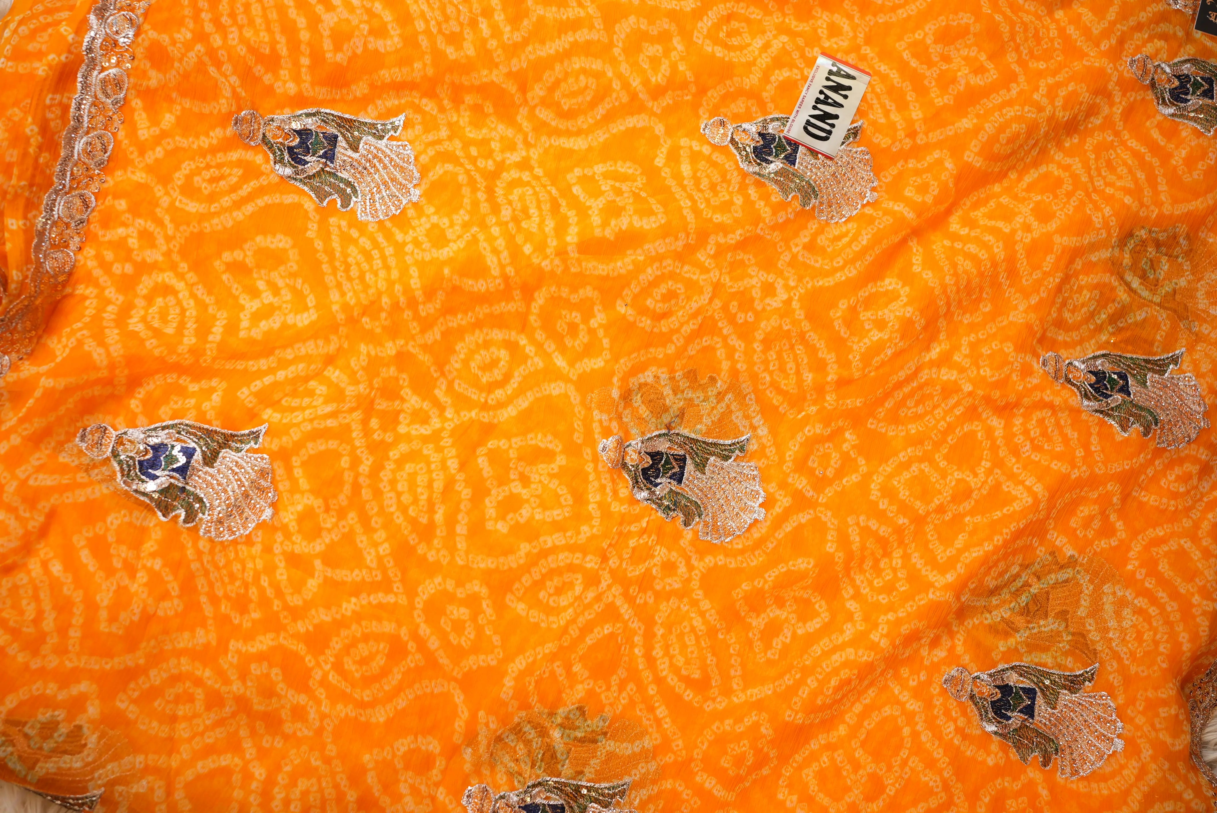 Traditional Bandhani Saree with Panihari Pattern (With Blouse)