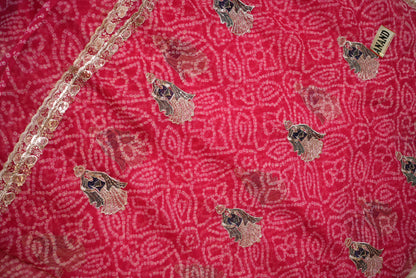 TRADITIONAL BANDHANI DESIGN SAREE WITH PANIHARI PATTERN (WITH BLOUSE) ##SR464