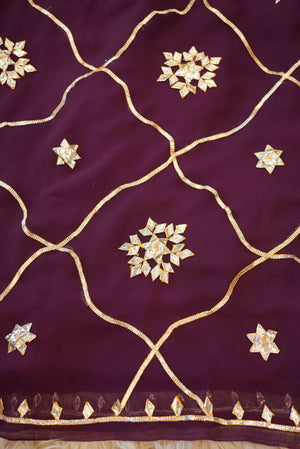 RAJASTHANI VINTAGE GOTAPATTI WORK SAREE WITH JAAL PATTERN (WITH BLOUSE)   ##SR0197