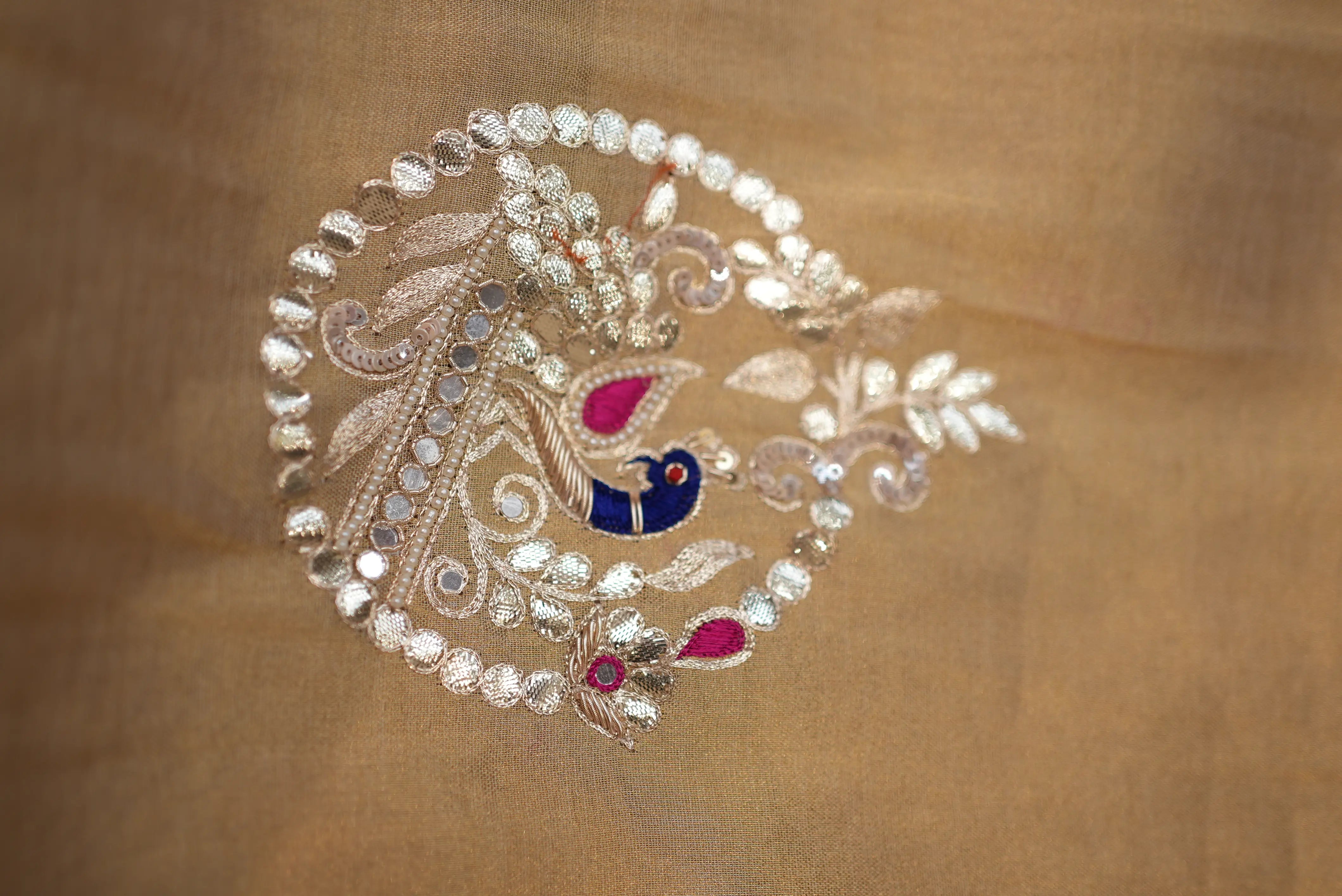 Handloom Tissue Silk Saree with Gota Patti work