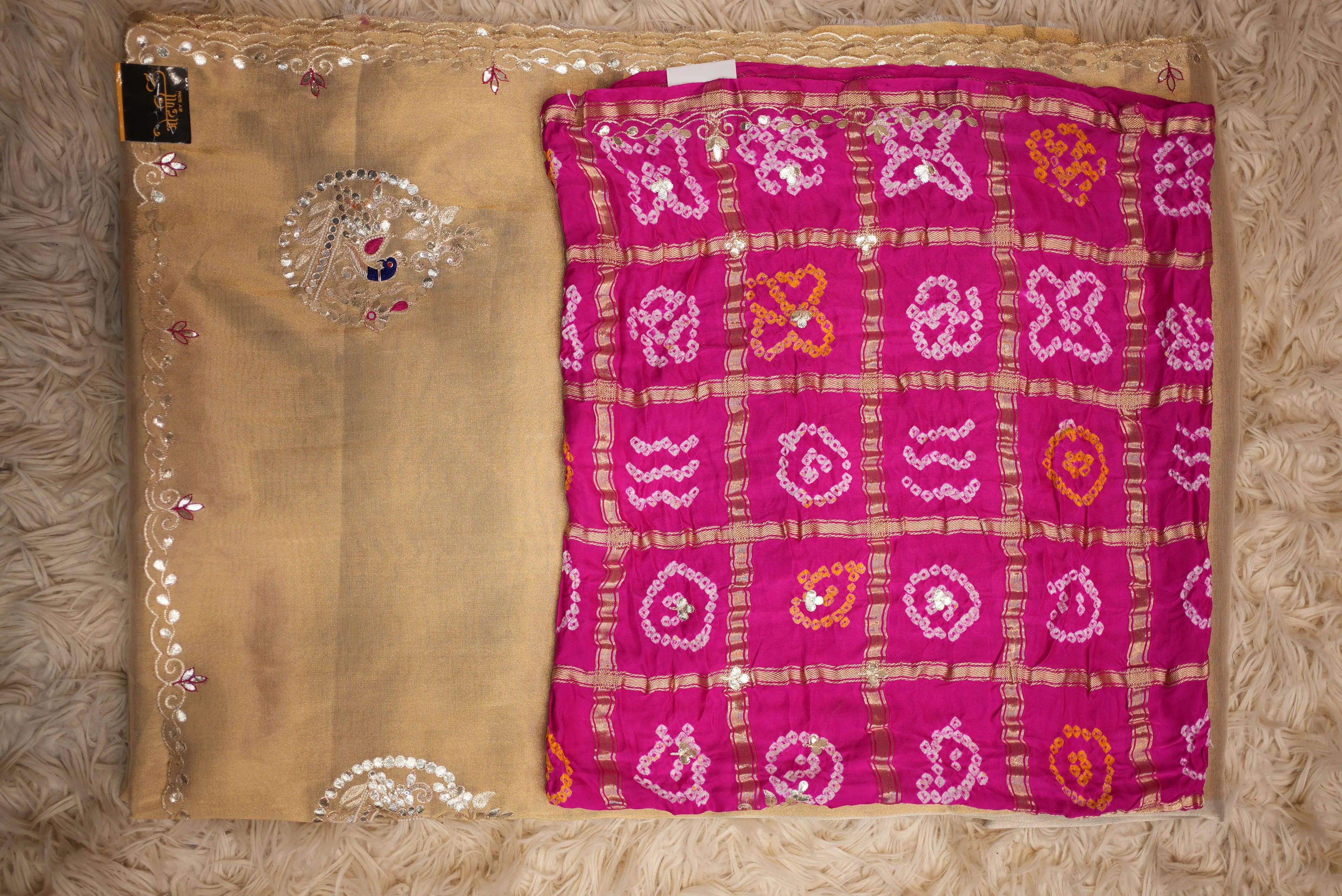 Handloom Tissue Silk Saree with Gota Patti work