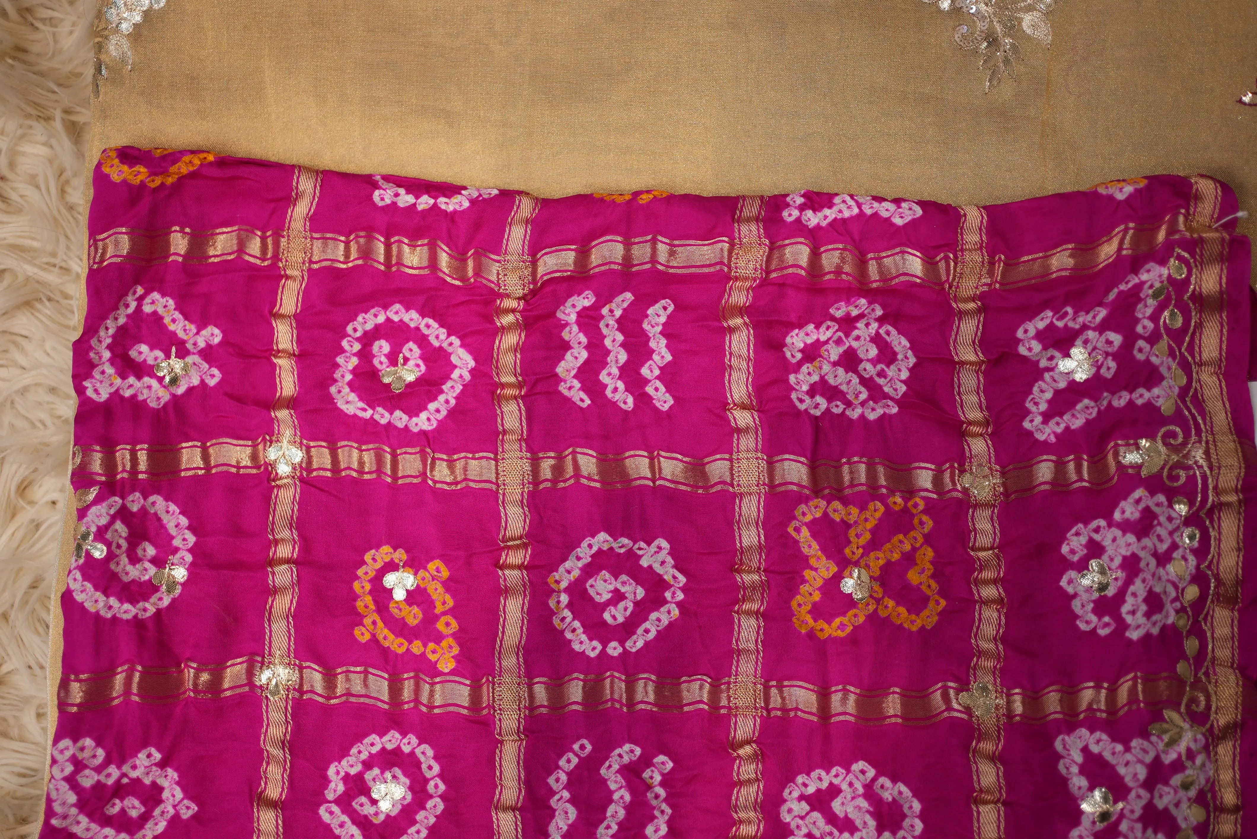 Handloom Tissue Silk Saree with Gota Patti work