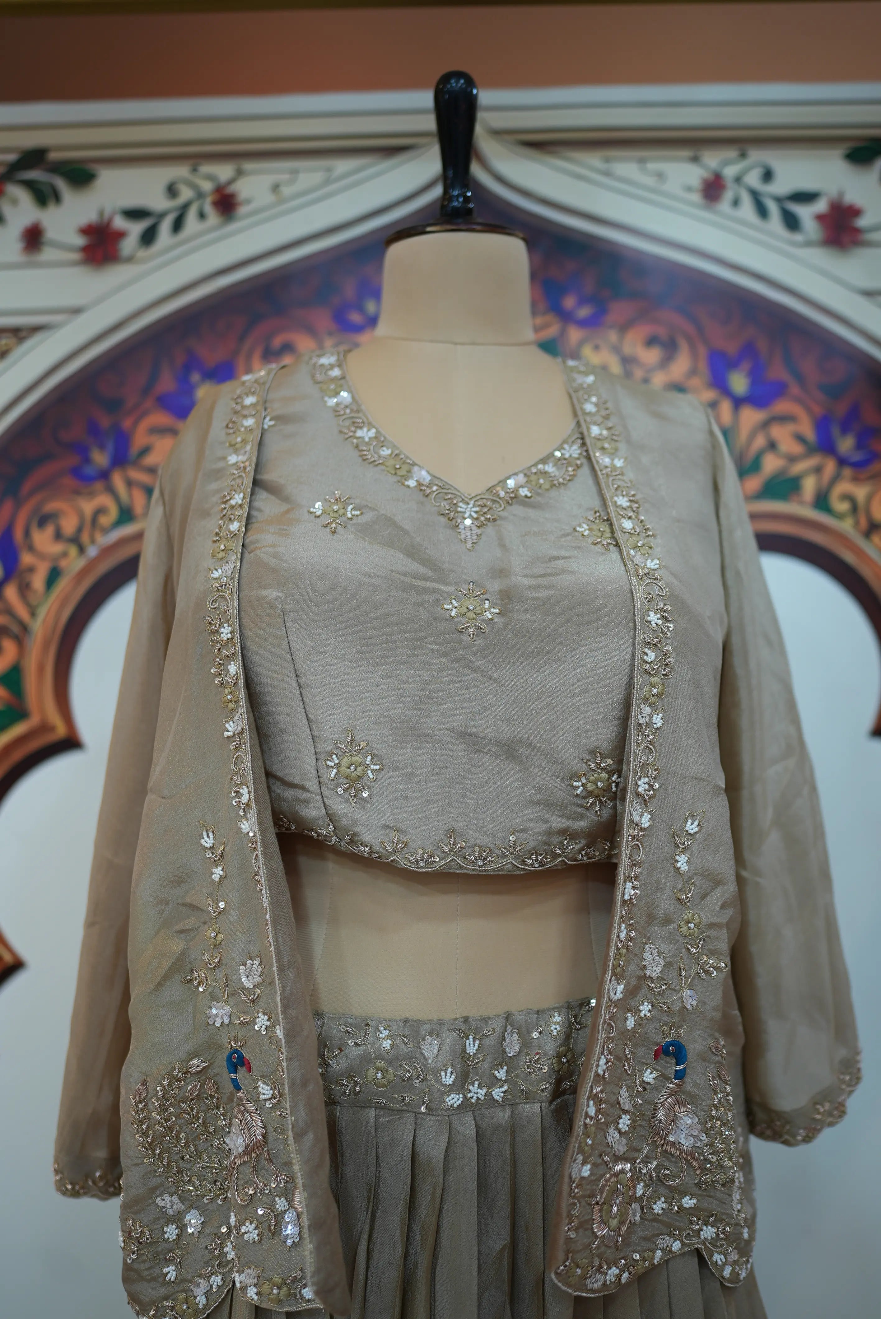 Designer Geometric Embroidery Ethnic Wear Material