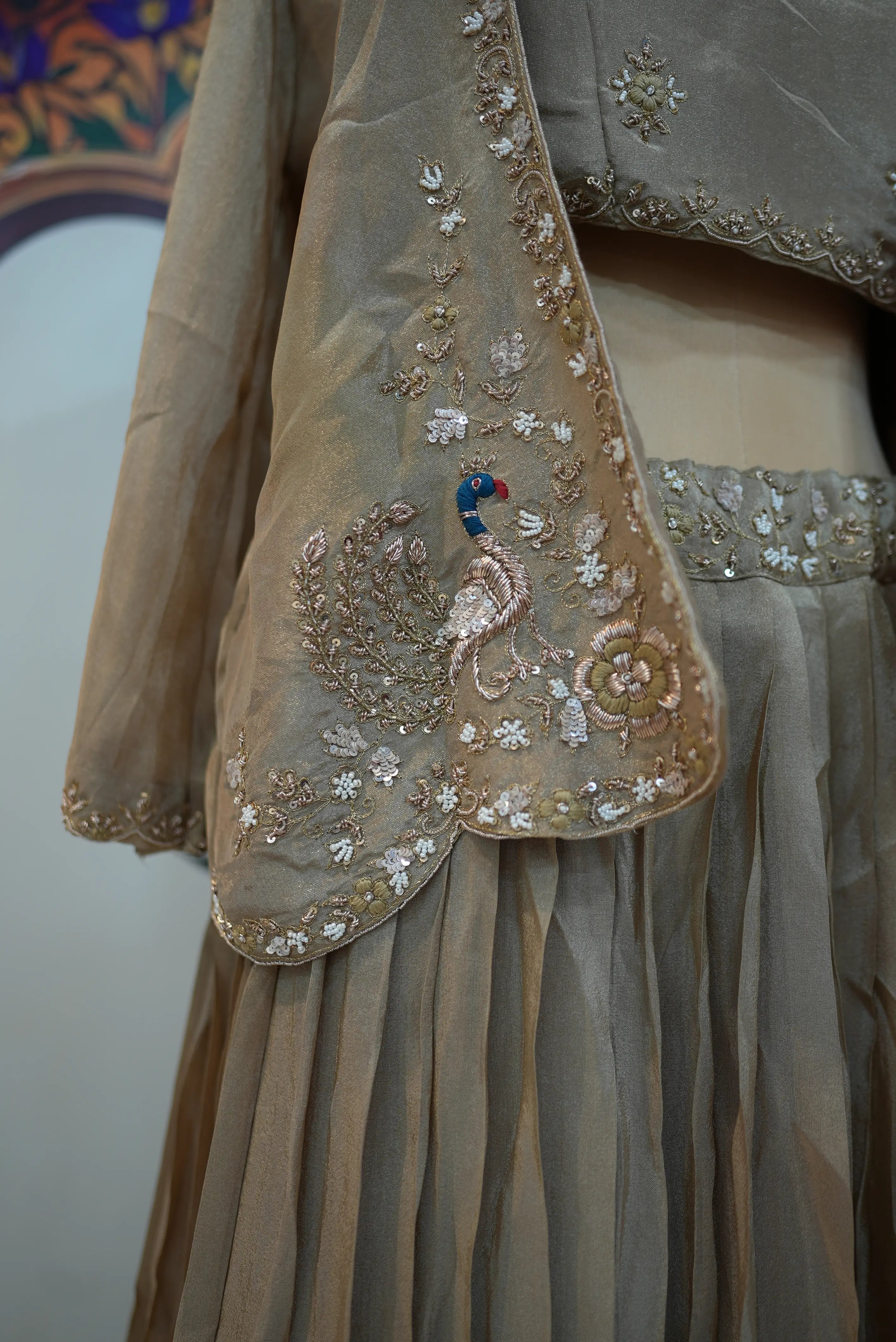 Designer Geometric Embroidery Ethnic Wear Material