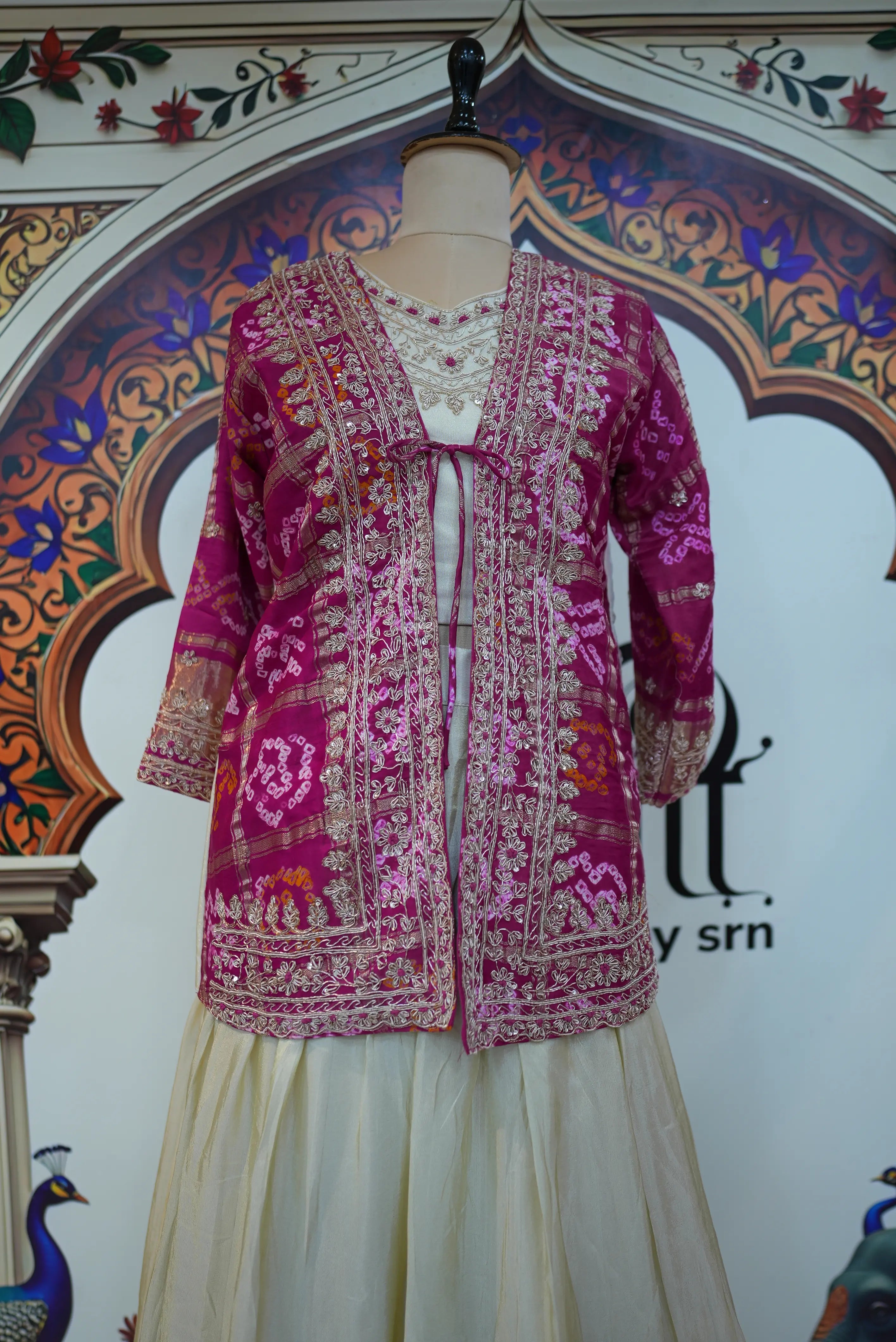 Elegant Rajasthani Embroidered Jacket Style Lehenga Set for Women