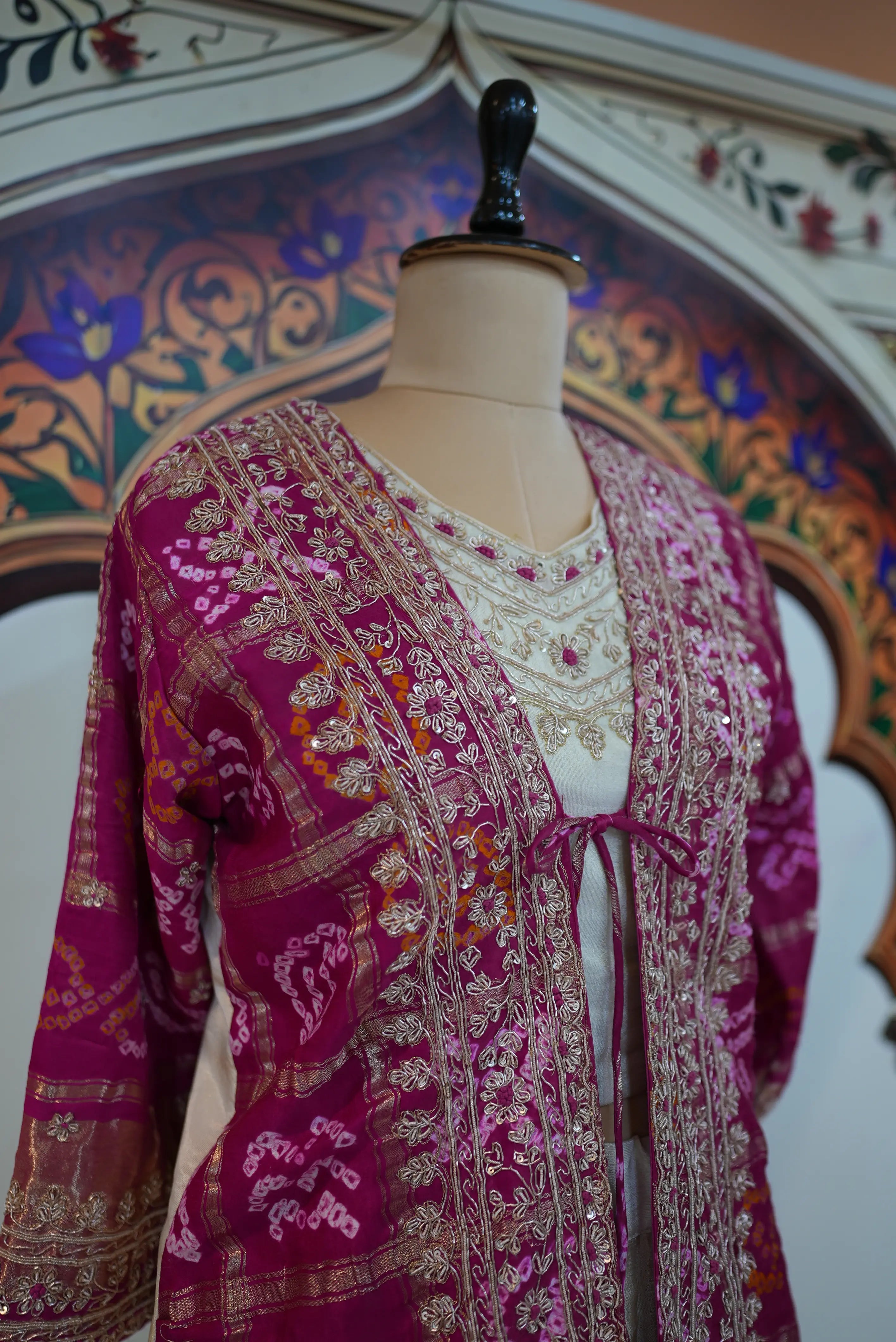 Elegant Rajasthani Embroidered Jacket Style Lehenga Set for Women