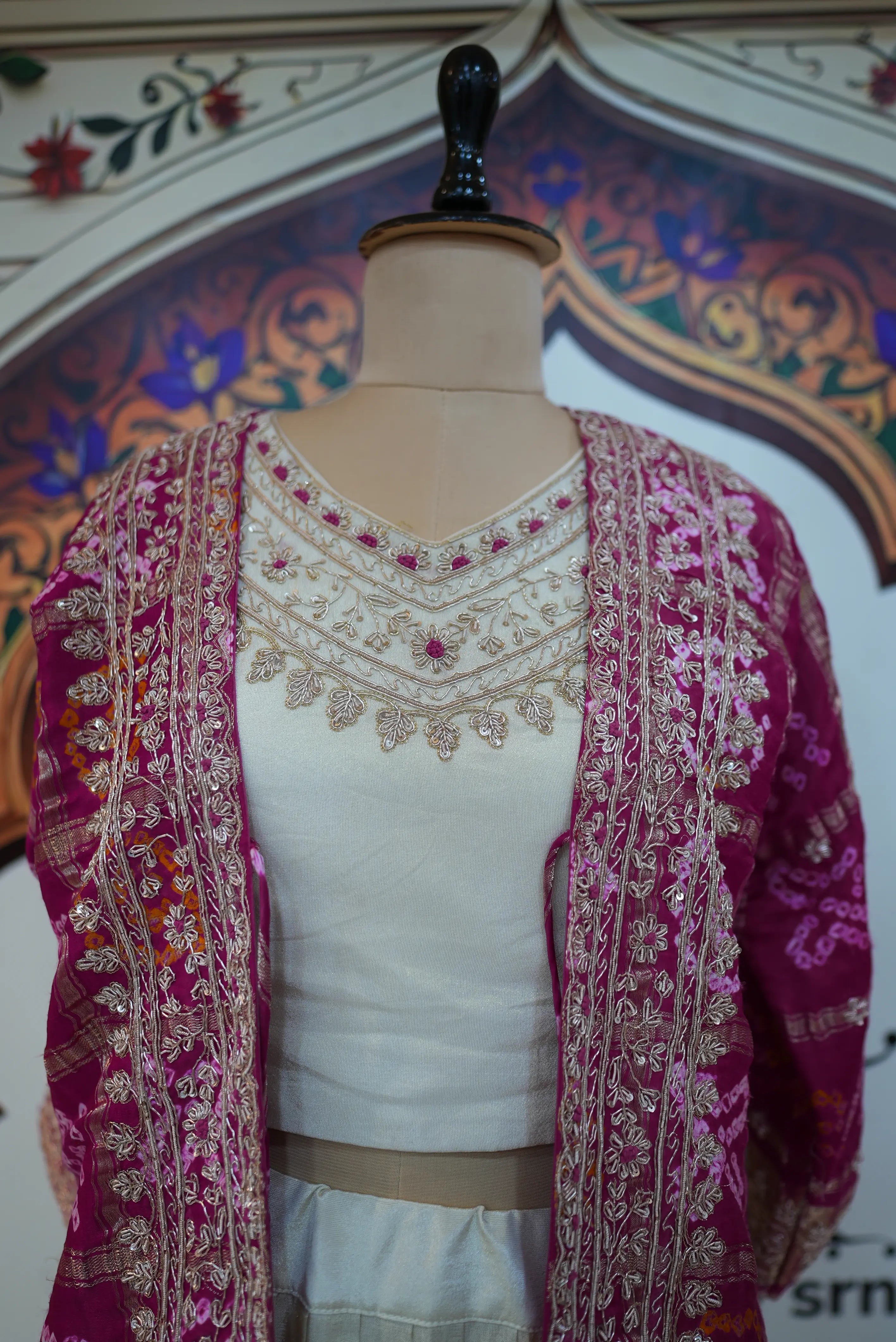 Elegant Rajasthani Embroidered Jacket Style Lehenga Set for Women