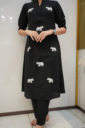 FLEX COTTON FABRIC CO-ORD SET WITH ELEPHANT PRINT (AMTN) ##SP065