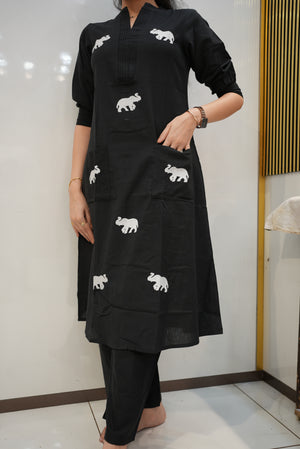 FLEX COTTON FABRIC CO-ORD SET WITH ELEPHANT PRINT (AMTN) ##SP065