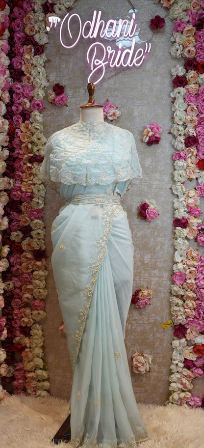 HANDWORK SAREE WITH CUTDANA WORK & WEAVING AND STICH BLOUSE ##SR0203