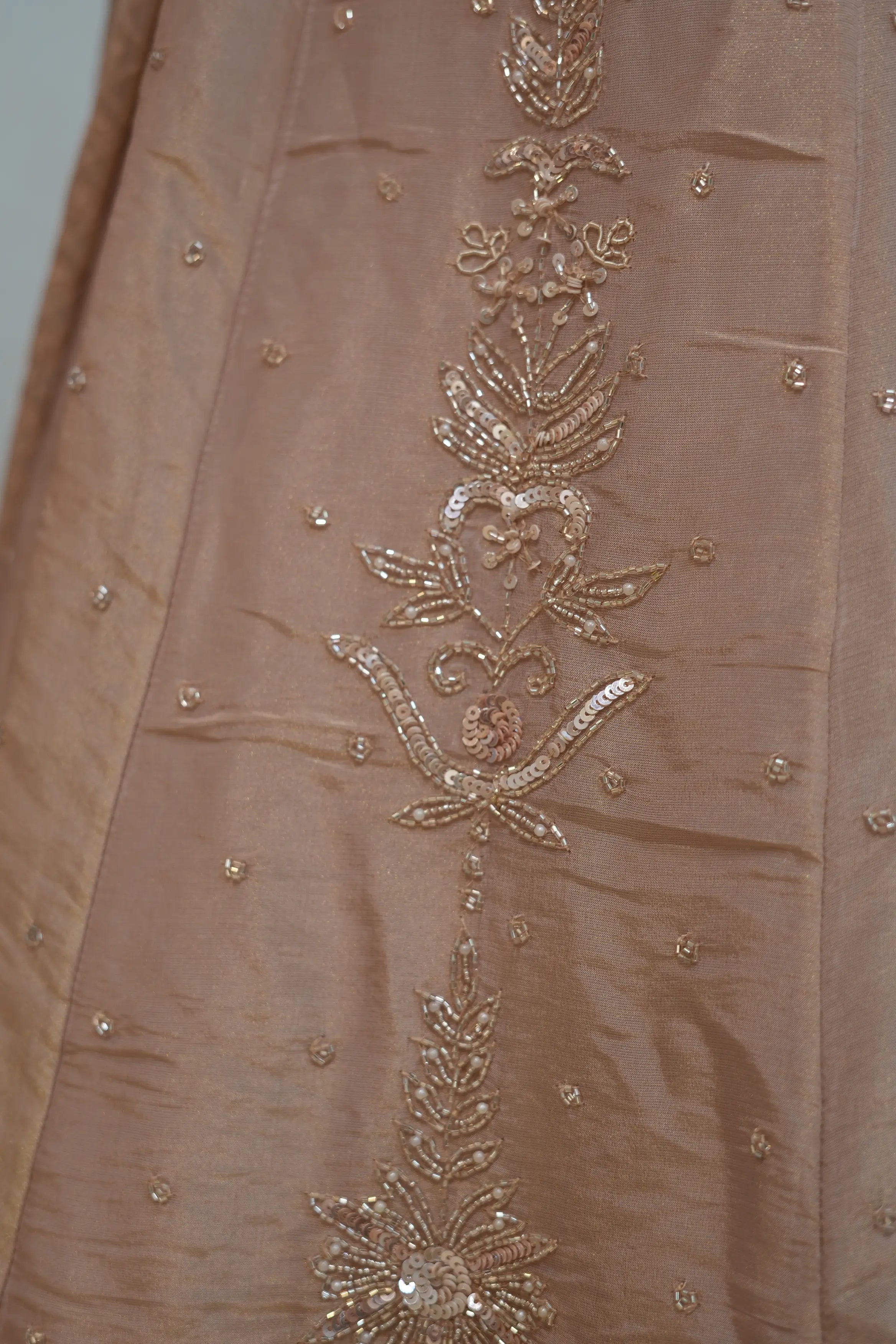 Blush Pink Hand-Embroidered Lehenga Set with Statement Cape Dupatta