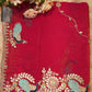 PARTY WEAR PEACOCK DESIGN PITTAN WORK SAREE WITH BLOUSE (APROX 6.15-6.30) ##SR0206