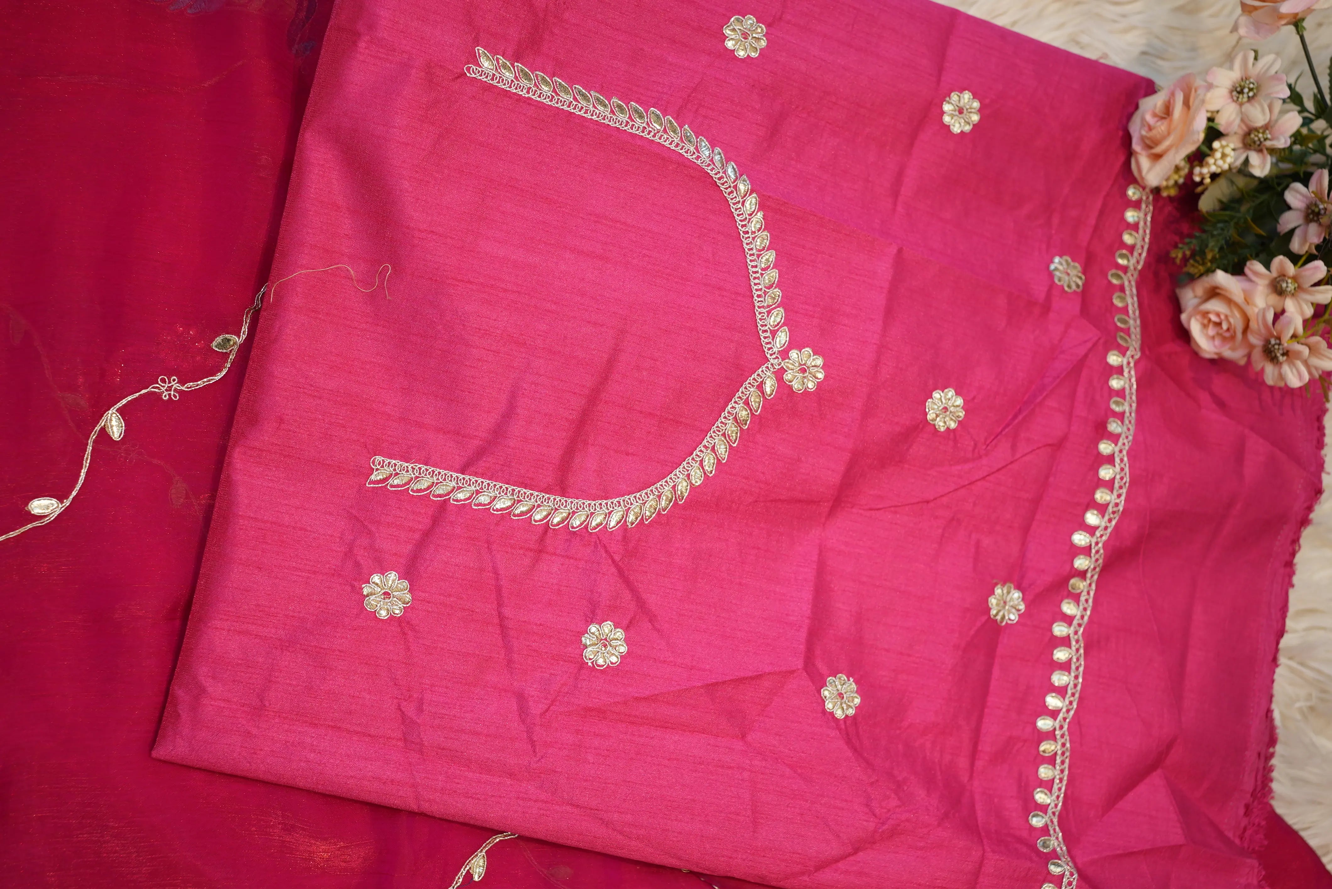 Party Wear Saree with Peacock Design & Pittan Work with Blouse (APROX 6.15-6.30)