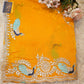 PARTY WEAR PEACOCK DESIGN PITTAN WORK SAREE WITH BLOUSE (APROX 6.15-6.30) ##SR0206
