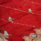 PARTY WEAR PEACOCK DESIGN PITTAN WORK SAREE WITH BLOUSE (APROX 6.15-6.30) ##SR0206