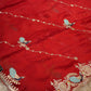 PARTY WEAR PEACOCK DESIGN PITTAN WORK SAREE WITH BLOUSE (APROX 6.15-6.30) ##SR0206
