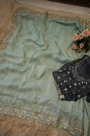 PARTY WEAR SAREE WITH GOTAPATTI HANDWORK (WITH BLOUSE) ##SR0208