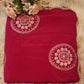 PURE CHINON FABRIC HANDWORK SAREE WITH BANARASI WEAVING BUTA (6.15 MTR CUT) (WITH BLOUSE) ##SR0212