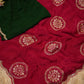 PURE CHINON FABRIC HANDWORK SAREE WITH BANARASI WEAVING BUTA (6.15 MTR CUT) (WITH BLOUSE) ##SR0212