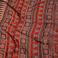 SATIN SILK FABRIC AJRAKH PRINT SAREE WITH BEAUTIFUL TASSELS (WITH BLOUSE ) (6.15 MTR CUT) ##SR0214