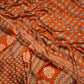 SATIN SILK FABRIC AJRAKH PRINT SAREE WITH BEAUTIFUL TASSELS (WITH BLOUSE ) (6.15 MTR CUT) ##SR0214