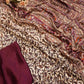 SATIN SILK FABRIC AJRAKH PRINT SAREE WITH BEAUTIFUL TASSELS (WITH BLOUSE ) (6.15 MTR CUT) ##SR0214