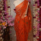 DARBARI SAREE WITH BANDHANI DESIGN & AARI TARI HEAVY JAAL PATTERN (WITHOUT BLOUSE) ##SR458