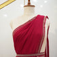 Elegant Georgette Fabric Saree with Zarkan Border & Stylish Belt – Girlish Look (WITH BLOUSE) ##SR0217