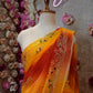 MULTICOLOUR RAJWARI SAREE WITH AARI-TARI WORK ON GEORGETTE FABRIC (WITHOUT BLOUSE)  ##SR459