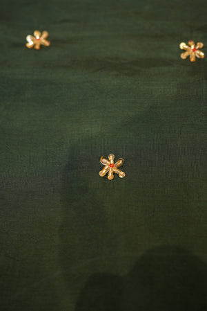Pure Silk Fabric Handwork Blouse with Elephant Design (Unstitched)  ##HB040