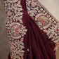 BRIDAL SAREE WITH HEAVY BORDER SEQUENCE ,EMBROIDERY AND DORI WORK (6.15 MTR CUT ) (WITH BLOUSE)  ##SR0216