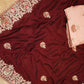 BRIDAL SAREE WITH HEAVY BORDER SEQUENCE ,EMBROIDERY AND DORI WORK (6.15 MTR CUT ) (WITH BLOUSE)  ##SR0216