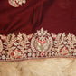 BRIDAL SAREE WITH HEAVY BORDER SEQUENCE ,EMBROIDERY AND DORI WORK (6.15 MTR CUT ) (WITH BLOUSE)  ##SR0216
